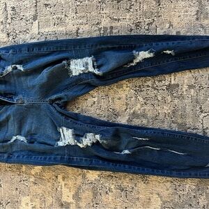 Distressed Blue Jeans